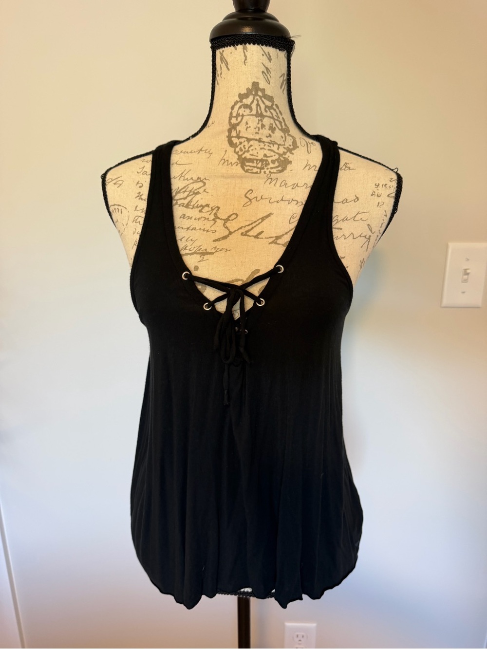 PINK Super Soft Lace-Up Racerback Tank Top